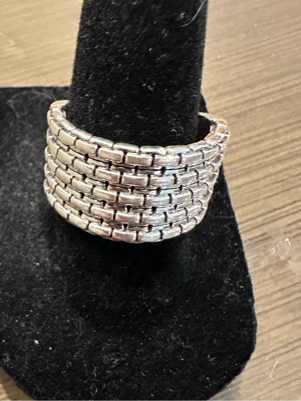 JAI John Hardy .925 Sterling Silver Wide Basket Weave Band Ring